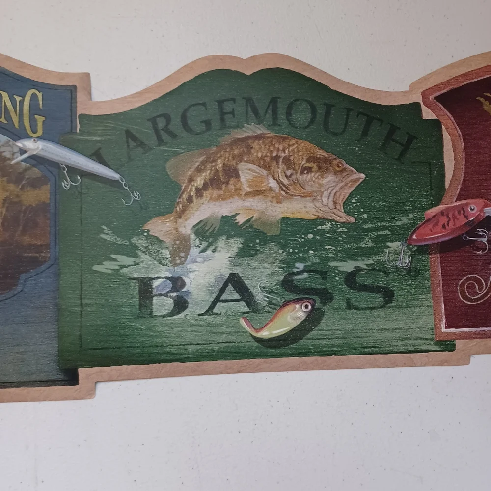 Wallpaper Border Bass Fishing Die Cut OPEN ROLL